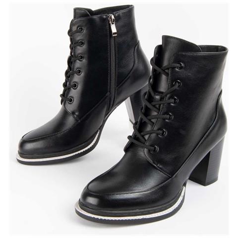 Stivaletto Con Tacco Vareli3 Nero Nero Materiale Sintetico E Tessile - Foto 1