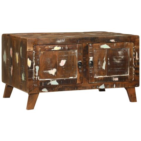 Tavolino da Caffè Multicolore 80x54x45 cm Legno di Recupero - Foto 2