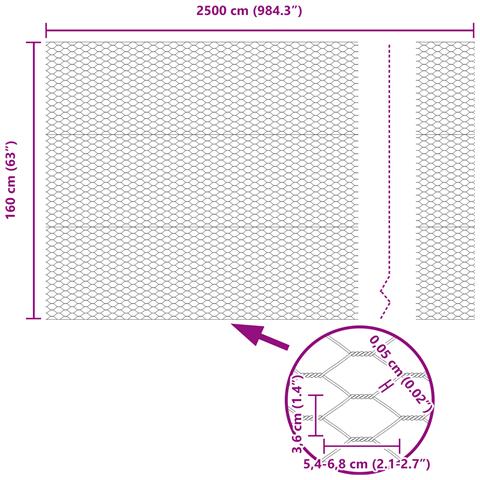 Recinzione Esagonale 1.6x25 m Acciaio Zincato - Foto 8