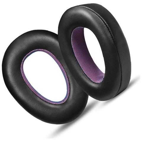 Cuscinetti Auricolari Di Ricambio In Pelle Di Agnello Viola E Nero Per Cuffie Sennheiser Pxc550, Pxc480, Mb660 Uc Ms, Pxc550 Ii (2 Pezzi) - Foto 2