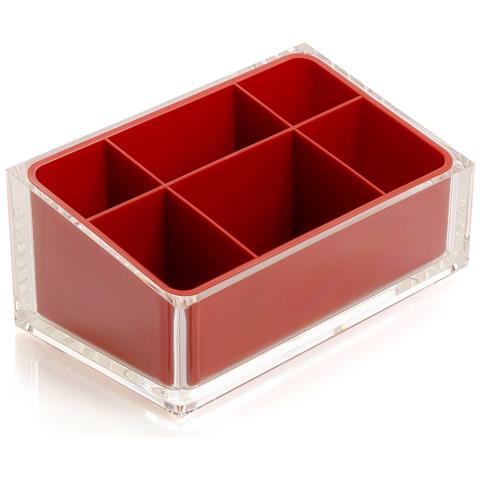 Portatrucchi D'appoggio In Resina Ra00 Gedy Serie Rainbow Rosso - Foto 1