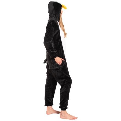 Pigiama Da Donna Tuta Kigurumi Onesie Costume Pinguino Nero 145-155 S - Foto 2