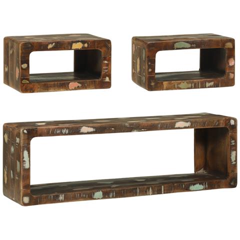 Set di Mobili TV in 3 Pezzi Multicolore Legno Massello Riciclato - Foto 1