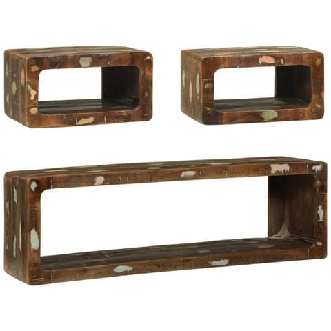 Set di Mobili TV in 3 Pezzi Multicolore Legno Massello Riciclato - Foto 2
