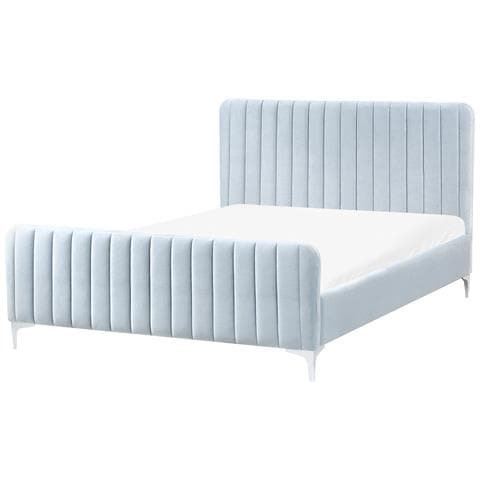 Letto Velluto Lunan 140 X 200 Cm Azzurro - Foto 2