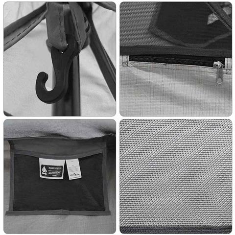 Tenda interna Nero 240 x 160 x 133 cm Rete - Foto 9