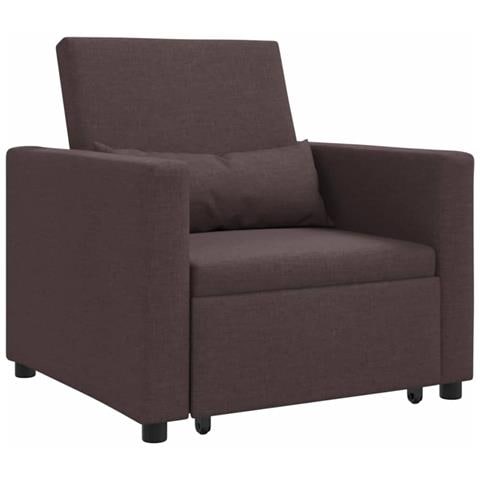 Divano Letto Singolo Marrone scuro 90 x 165 x 87 cm Tessuto - Foto 1