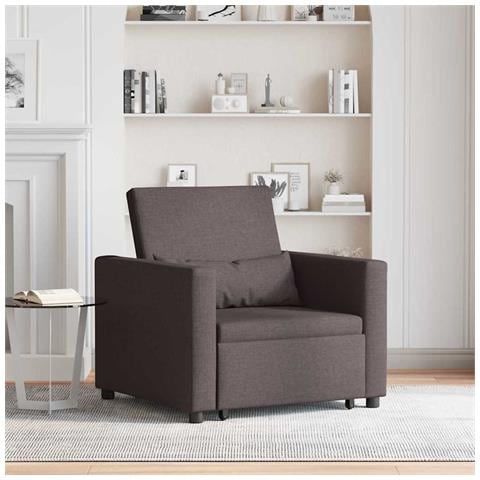 Divano Letto Singolo Marrone scuro 90 x 165 x 87 cm Tessuto - Foto 2