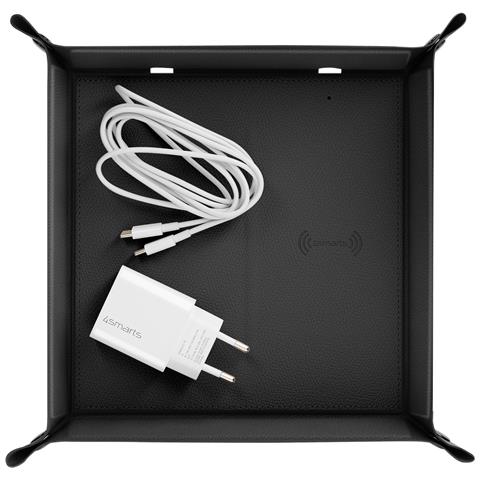 Vassoio A Marsupio Con Stazione Di Ricarica Wireless Qi 15w A Carica Rapida, Nero - Foto 2