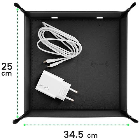 Vassoio A Marsupio Con Stazione Di Ricarica Wireless Qi 15w A Carica Rapida, Nero - Foto 5