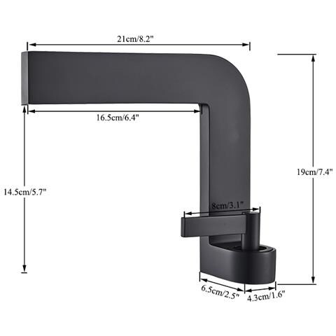 Rubinetto per lavabo da bagno, Blackswan, tipo M24, modello nero opaco, misura 20 cm - Foto 4