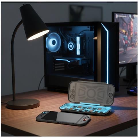 Custodia Protettiva 2-in-1 Compatibile Con Switch2 Con 14 Slot Per Schede Di Gioco - Blu - Foto 7