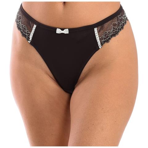 Perizoma Da Donna In Pizzo Bicolore, Modello Tg601. Elegante, Femminile E Dalla Vestibilità Perfetta. - Foto 1