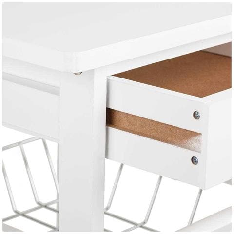 Carrello Da Cucina In Legno Bianco 40x37x82h - Foto 6