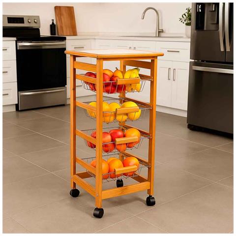 Carrello Cucina In Legno 37x37x76h Cm - Foto 2