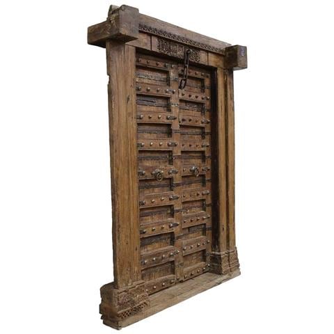 Porta In Legno Marrone 155x33x216h Cm - Foto 1