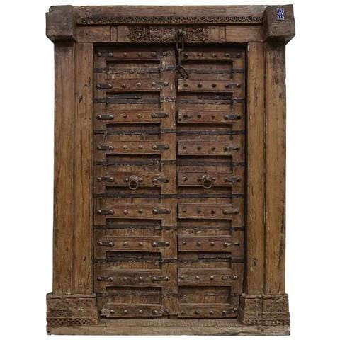 Porta In Legno Marrone 155x33x216h Cm - Foto 2