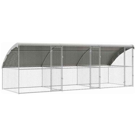 Cuccia per cani 3 pcs Argento 6 x 2 x 2 m Acciaio zincato - Foto 1
