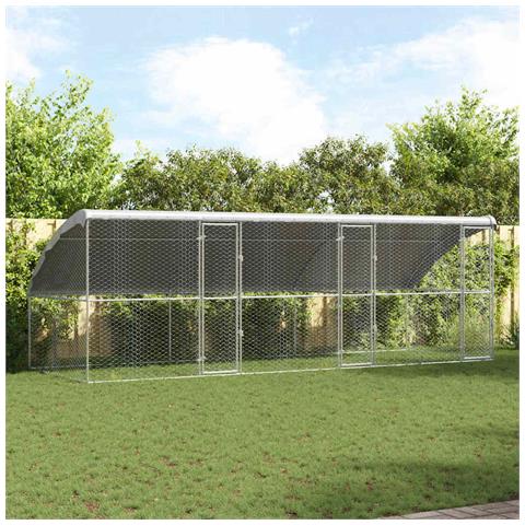Cuccia per cani 3 pcs Argento 6 x 2 x 2 m Acciaio zincato - Foto 2
