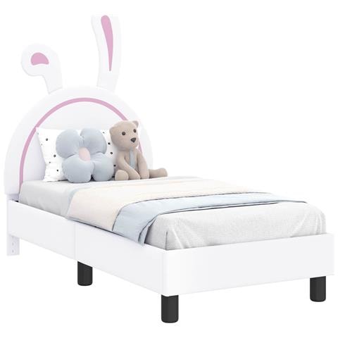 Struttura letto per bambini con testata Bianco 70 x 140 cm PU - Foto 1