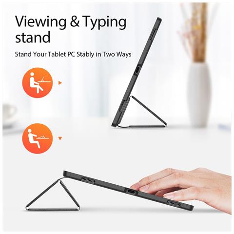 Cover per Galaxy Tab S10 Ultra - Pelle /PU, Nero, Auto Wake /Sleep - Foto 2