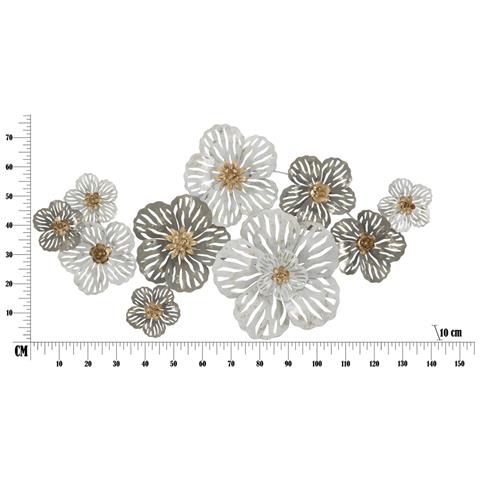 Decorazione In Metallo 3d Fiori 7-multicolore-metallo-140x10x74,5 Cm - Foto 6