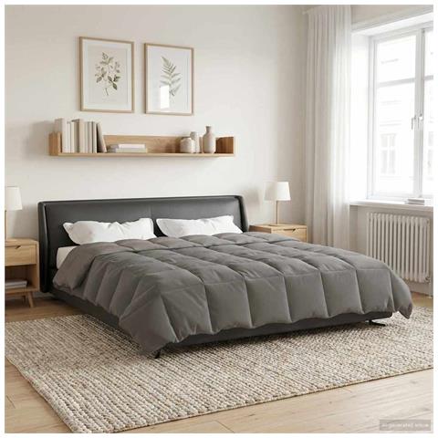 Duvet Invernale Grigio chiaro 240 x 260 cm Microfibra - Foto 2