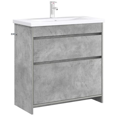 Mobiletto da Bagno Sotto Lavabo Grigio Cemento - Foto 2