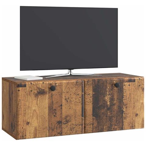 Mobile Porta TV da Muro 78,5 x 31 x 30 cm Legno antico - Foto 2