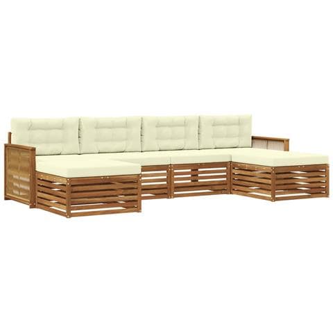 Set divani con cuscino 6 pcs Legno di Acacia Massello - Foto 1