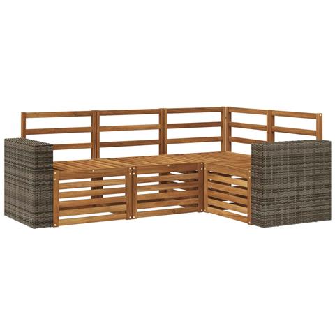 Set divani 4 pcs Legno di Acacia Massello - Foto 1