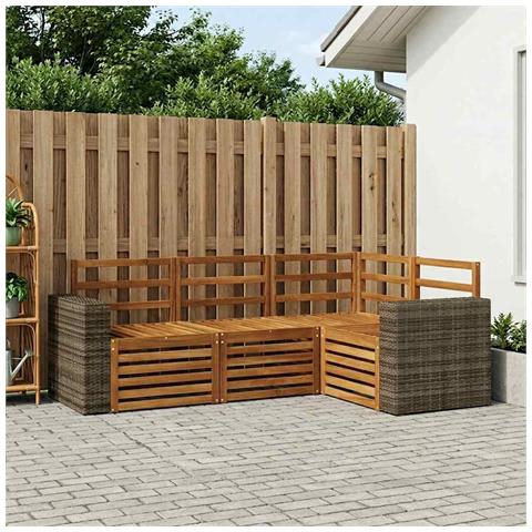 Set divani 4 pcs Legno di Acacia Massello - Foto 2