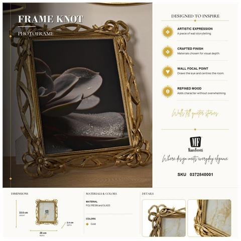Cornice Portafoto Knot Oro Con Decoro A Nodi 20x25 Cm - Foto 7