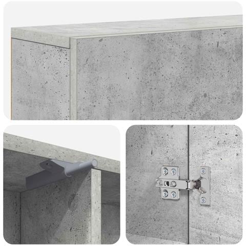 Cornice per camino Grigio Cemento 102 x 18 x 100,5 cm - Foto 9