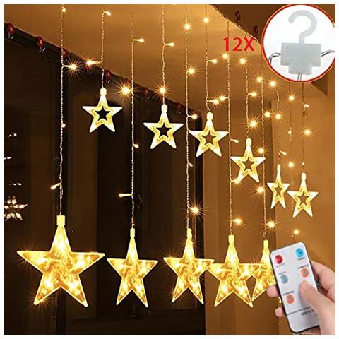 Luci Stringa Di Natale Telecomando Del Led 2 * 1 Metro 12 Stelle (? 10/15cm) 31v Illuminano Tenda - Foto 1