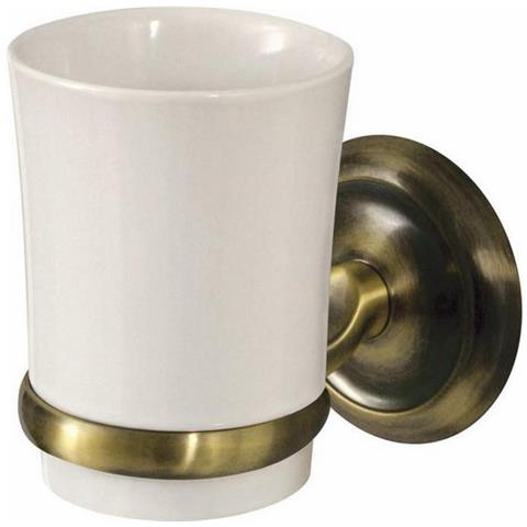 Retrò Bagno In Ottone Anticato In Ottone Montato A Parete In Ceramica Toothmug Toothbrush Tazza Di Presa - Foto 1