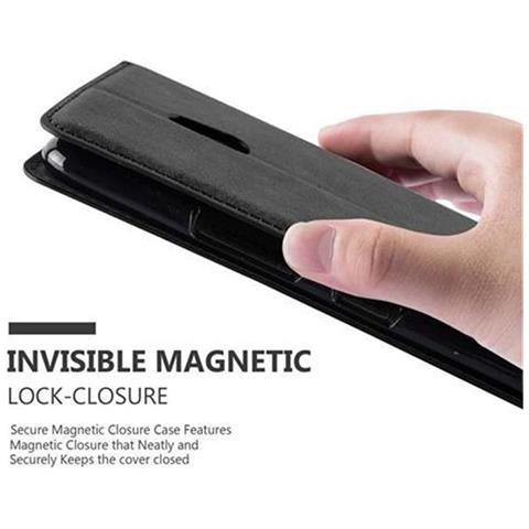 Custodia Compatibile Con Nokia Lumia 1320 In Nero Di Notte - Coperchio Protettiva Con Chiusura Magnetica, Funzione Stand E Tasca Per Le Carte - Foto 9