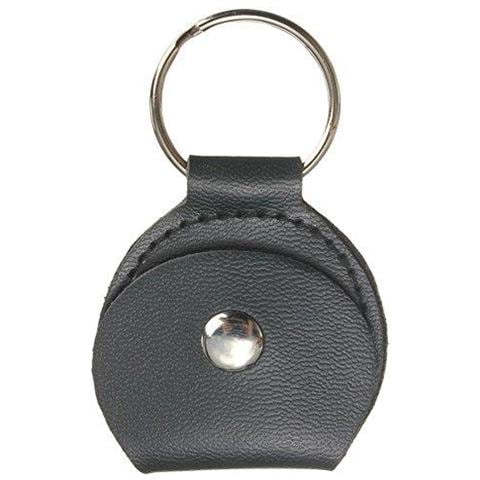 Plettro Titolare Con Pelle 3 Plectrums Nera Faux Pieghevole Custodia Portachiavi Stocking Filler - Foto 1