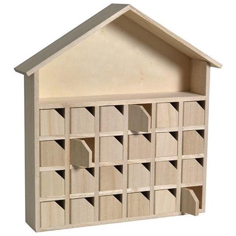 Calendario Dell'avvento In Legno 31,5 X 7 X 34 Cm - Foto 1
