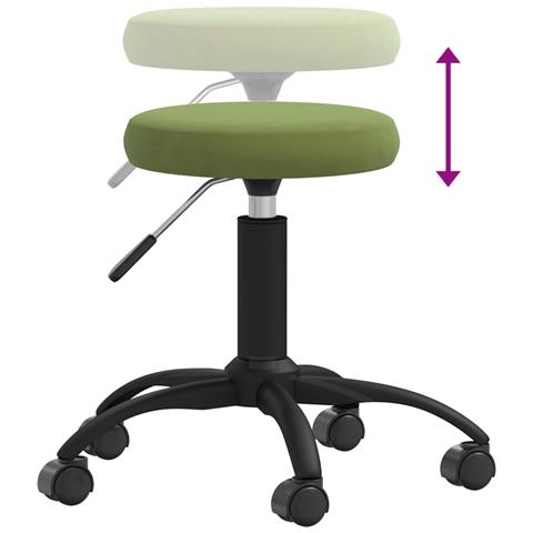 Sgabello Da Massaggio In Velluto Verde Chiaro - Foto 6