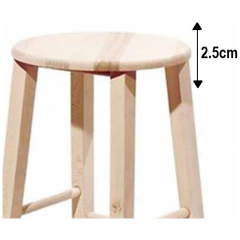 OKAFFAREFATTO Sgabello In Legno Con Seduta Rotonda Massello H 47