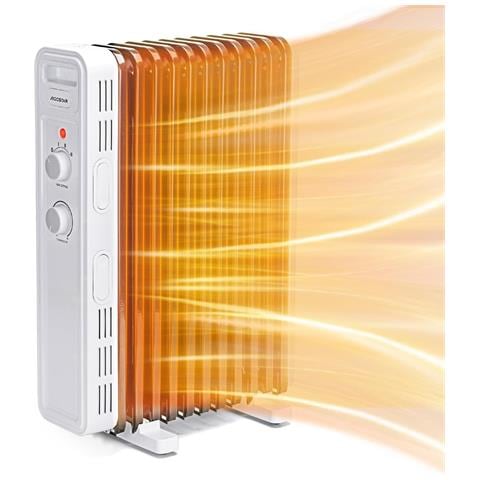 Hubery Radiatore Portatile A Olio13 Elementi Con Tre Regolazioni 2500w - Foto 4