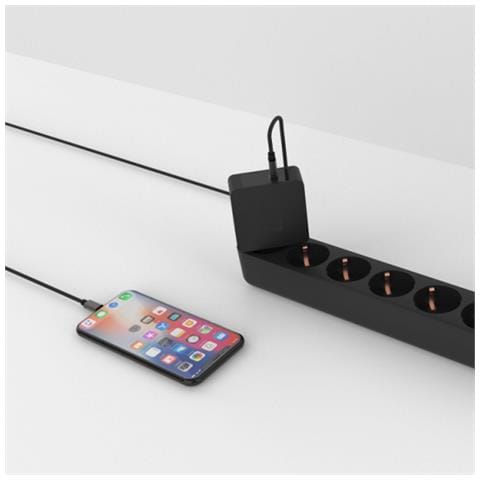 Caricabatterie USB tipo C per Nokia X6 Microsoft Lumia 950 Xiaomi Mi 4c Mi 5 Mi 6 Potenza 60W Colore Nero - Foto 5