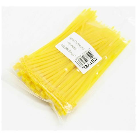 100 X Fascette Assemblaggio 15cm 0,15m 150mm Pc Cablaggio Cavi Giallo Gialle - Foto 1