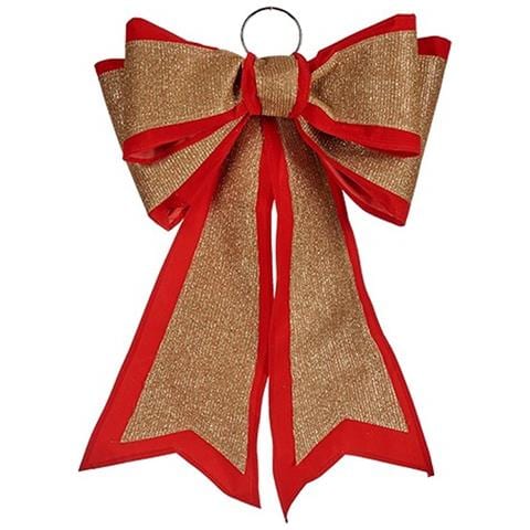 Fiocco Decorazione Natalizia 40 X 60 Cm Rosso Dorato Pvc (6 Unità) - Foto 2