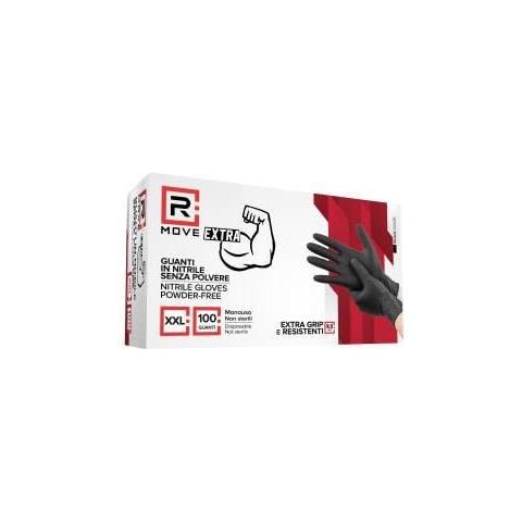 Guanti Nitrile Nero Senza Polvere Full Grip Conf. da 100pz Tg.XXL 8.5gr da Lavoro - Foto 1