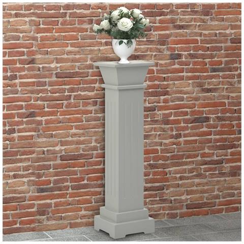 Piedistallo Per Piante Quadrato Classico Grigio 17x17x66 Cm Mdf - Foto 1