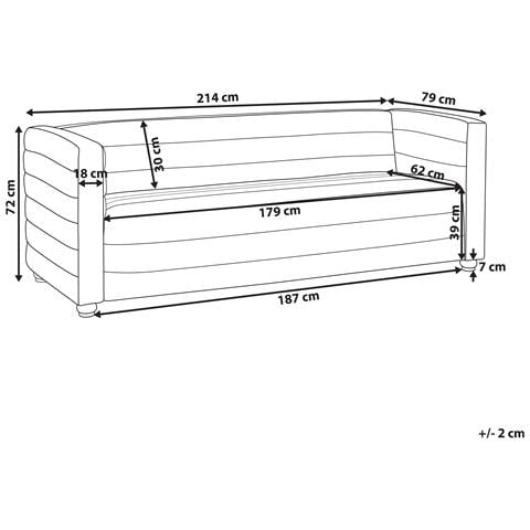 Divano 3 Posti Hofn Bouclé Bianco Sporco - Foto 2