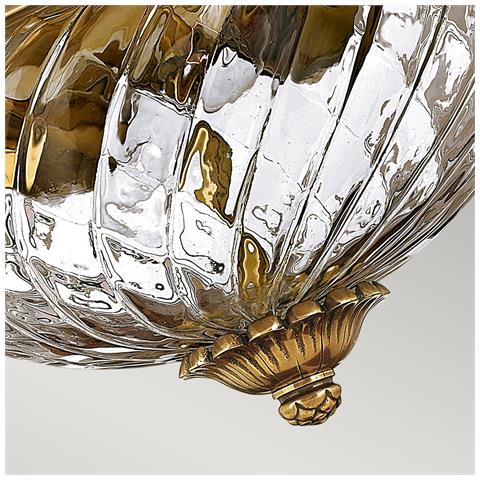 Plafoniera Contemporanea Plantation Ottone Bronzo Brunito Vetro 2 Luci E27 - Foto 2