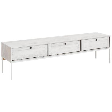 Freya Credenza Bassa Con 3 Ante A Ribalta In Pino Bianco Panna - Foto 1